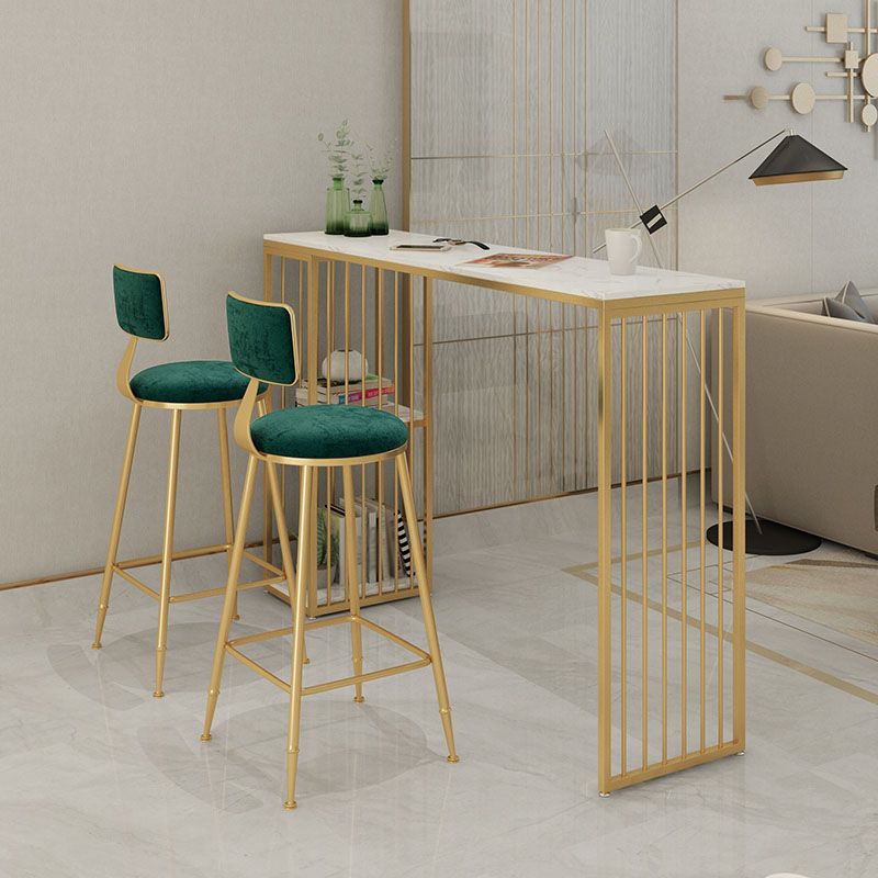 Glam Style Rectangle Counter Table Marble Top 42-inch Height Table for Dining Room Clearhalo 'Bar Furniture' 'Bar Tables' 'bar_tables' 'furn' 'furn_bar_tables' 'Furniture' 'furniture_bar_tables' 'Kitchen & Dining Furniture' 'kitchen&dining_furn' 'kitchen' 1200x1200_9f923b41-7f24-4e72-95f4-ff227926b3cd