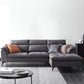 Contemporary Stain-Resistant Faux Leather Dark Gray for Living Room Sofa