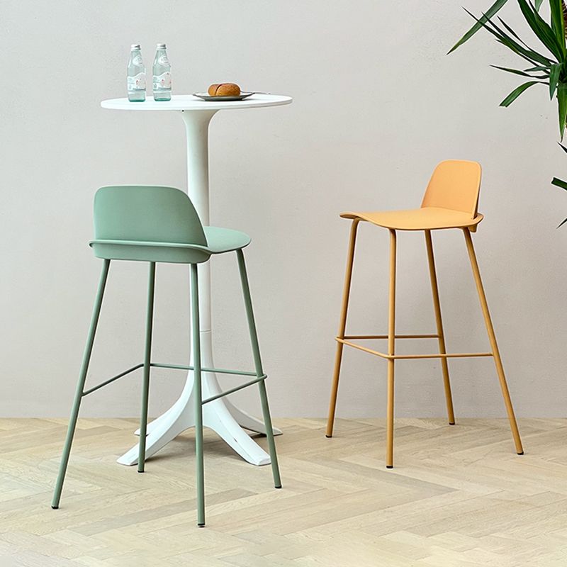 Scandinavia Style Bar-stool Iron Legs with Footrest PP Rectangle Seat for Kitchen Bar Clearhalo 'Bar Furniture' 'Bar Stools' 'bar_stools' 'furn' 'furn_bar_stools' 'furniture_bar_stools' 'Kitchen & Dining Furniture' 'kitchen&dining_furn' 'kitchen' 'kitchen_furn' Furniture' 1200x1200_9f93914f-096e-4713-b641-ad7ff3cd16af