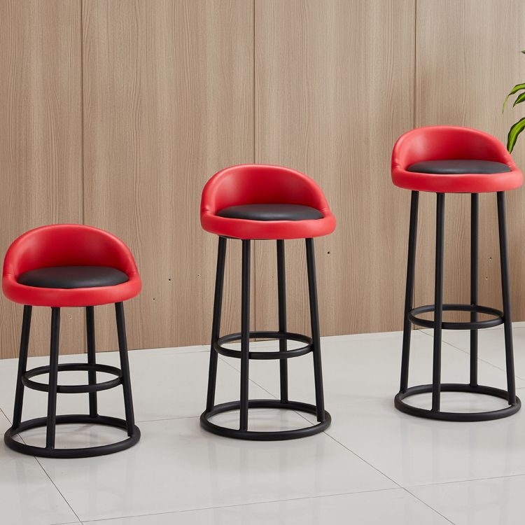 Modern Armless Counter Stool Steel Milk Tea Shop Bar Stool with Leather Cushion and Pedal Clearhalo 'Bar Furniture' 'Bar Stools' 'bar_stools' 'furn' 'furn_bar_stools' 'furniture_bar_stools' 'Kitchen & Dining Furniture' 'kitchen&dining_furn' 'kitchen' 'kitchen_furn' Furniture' 1200x1200_9f953cbd-6296-4c2c-bd28-23ce24dd9c24