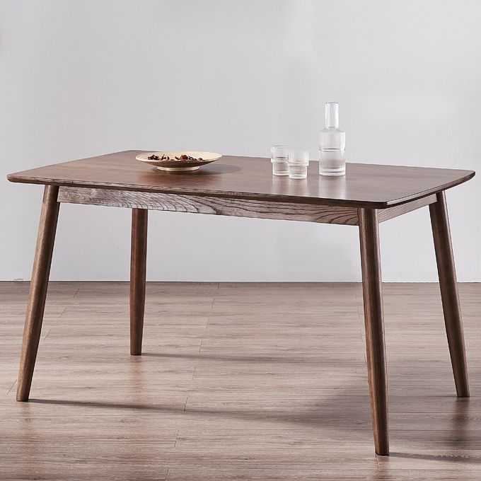 Mid-Century Modern Dining Table Brown Rectangle Solid Wood Dining Table Clearhalo ' dining_table' 'Dining Tables & Seating' 'Dining Tables' 'furn' 'furn_dining_table' 'Furniture' 'furniture_dining_table' 'Kitchen & Dining Furniture' 'kitchen&dining_furn' 'kitchen' 'kitchen_dining_table' 1200x1200_9f9583ff-2e13-43fe-93b3-40ec386c164f