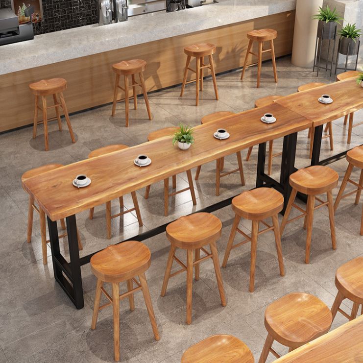 Industrial Style Bar Table Set 1/9 Pieces Solid Wood Rectangle Table and Stool Set Clearhalo 'Bar Furniture' 'furn' 'furn_home_bar_bar_sets' 'Furniture' 'Home Bars & Bar Sets' 'home_bar_bar_sets' 'Kitchen & Dining Furniture' 1200x1200_9f95c4e2-bde1-4867-84a1-3ca15975f3a6