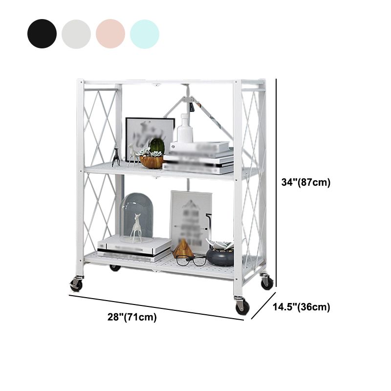 Foldable Bookshelf Scandinavian Style Bookcase for Home Office with Casters Clearhalo 'Bookcases' 'furn' 'furn_bookcases' 'Furniture' 'furniture_bookcases' 'Office Furniture' 1200x1200_9f966971-72e1-4637-b1b0-d7f4da90daaf