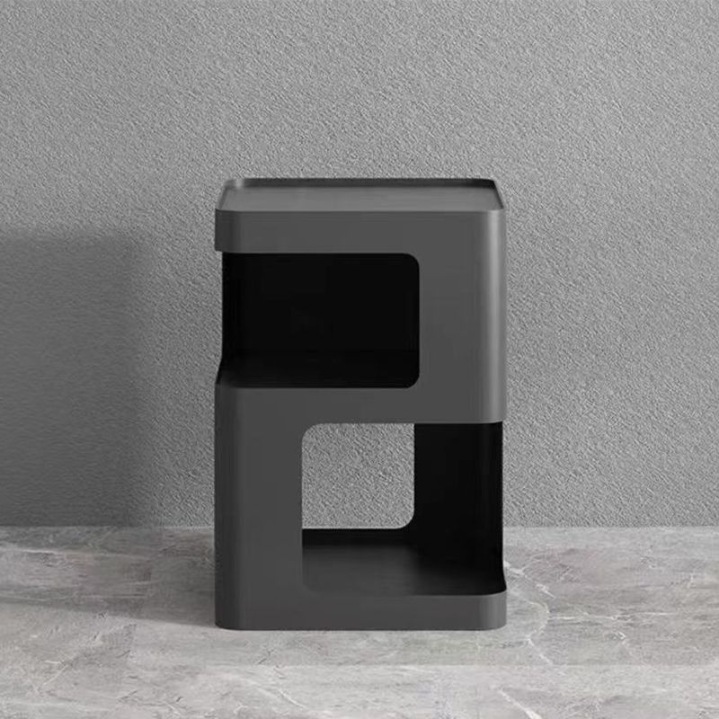 Metal Square End Table Modern 15.7" W Side Table with 2 - Shelf