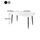 Luxury Sintered Stone Top Table Rectangle Home Desk with 4 Black Metal Legs