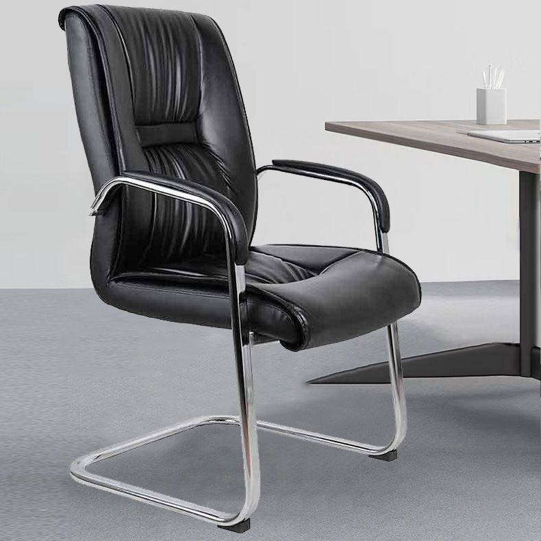 22 Inch Wide Arm Chair Contemporary Black No Wheels Desk Chair Clearhalo 'furn' 'furn_office_chair' 'Furniture' 'Office Chairs' 'Office Furniture' 'office_chair' 1200x1200_9f9a24ae-2080-4f9d-a820-9c1574c9040f