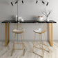 Glam Upholstered Dining Stool Metal Bar Stool with Gold Metal Base