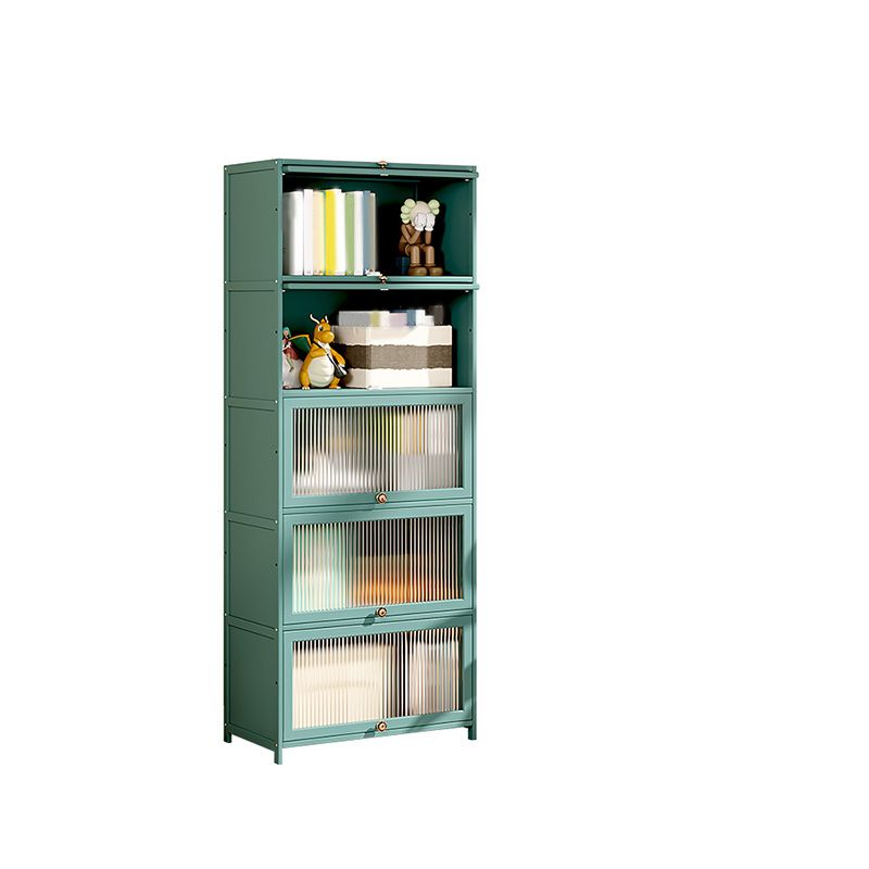 Green Glass Paned Accent Cabinet Modern Bamboo Storage Cabinet Clearhalo 'Cabinets & Chests' 'cabinets_chests' 'furn' 'furn_cabinets_chests' 'Furniture' 'Living Room Furniture' 1200x1200_9f9bcc88-c575-4b6f-8d0a-2a6f3cbcb65c