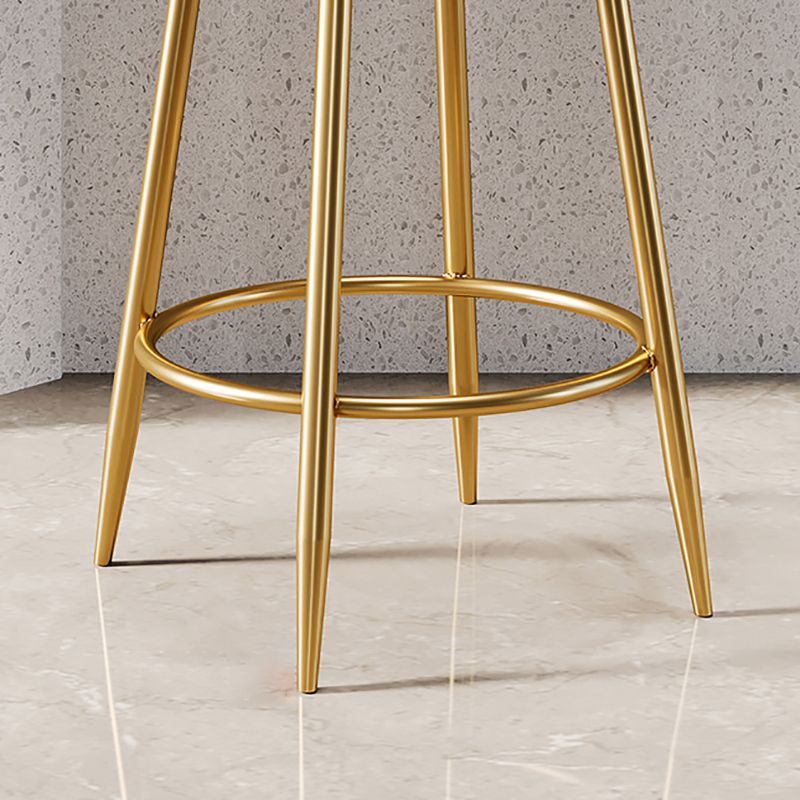 Glam Armless Backrest Counter Stool Iron Counter Stool with Cushion and Pedal Clearhalo 'Bar Furniture' 'Bar Stools' 'bar_stools' 'furn' 'furn_bar_stools' 'Furniture' 'Kitchen & Dining Furniture' 1200x1200_9f9be362-5747-4406-adc2-b1748fd964b1