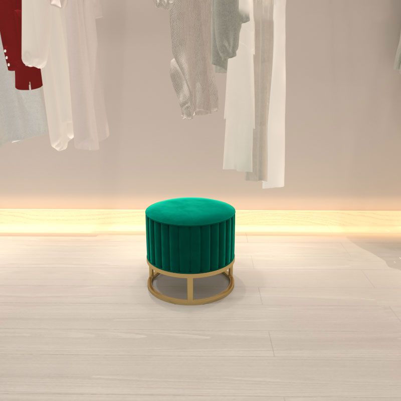 Modern Pouf Ottoman Velvet Upholstered Tear Resistant Round Ottoman with Chair Legs Clearhalo 'furn' 'furn_ottomans_poufs' 'Furniture' 'Living Room Furniture' 'Ottomans & Poufs' 'ottomans_poufs' 1200x1200_9f9d8337-f8f6-466c-8397-086c936521c2