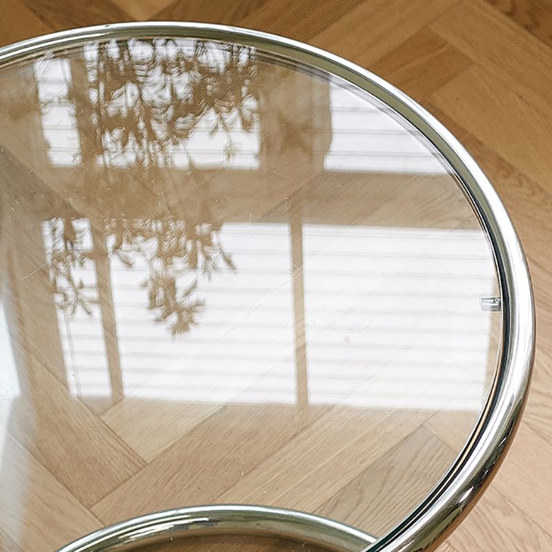 Mesa lateral metálica C de Metálica Tabla de vidrio de vidrio contemporáneo