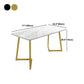 Modern Rectangle Dining Site Table Steel Double Pedestal Table with Stone Top Clearhalo 'Dining Tables & Seating' 'Dining Tables' 'dining_table' 'furn' 'furn_dining_table' 'Furniture' 'furniture_dining_table' 'Kitchen & Dining Furniture' 1200x1200_9fa03759-a399-402f-9a44-fb350a3e9f75