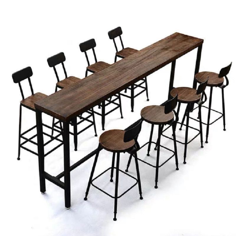 Industriële bar-eettafel voor binnen, barkruktafel van metaal en hout