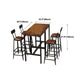Pine Wood Bar Dining Table Industrial Bar Table with 4 Legs Base for Cafe Milk Tea Shop Clearhalo 'Bar Furniture' 'Bar Tables' 'bar_tables' 'Furniture' 'furniture_bar_tables' 'Kitchen & Dining Furniture' 1200x1200_9fa089a4-10f9-42e3-972d-a5591007b1ff