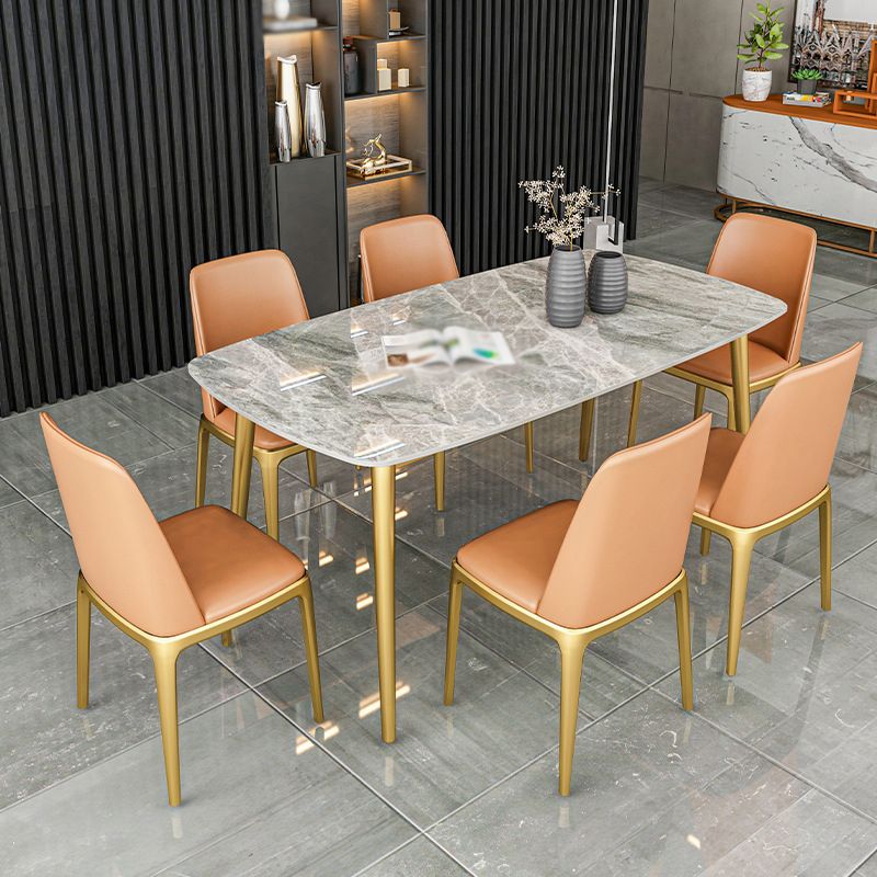 Nordic 1/2/5/7 Pieces Dining Set Sintered Stone Dining Table Set with Leather Chairs Clearhalo 'Dining Room Sets' 'Dining Tables & Seating' 'dining_room_set' 'furn' 'furn_dining_room_set' 'Furniture' 'furniture_dining_room_set' 'Kitchen & Dining Furniture' 'kitchen&dining_furn' 'kitchen' 1200x1200_9fa18d28-23df-46e5-b581-f820757faed3