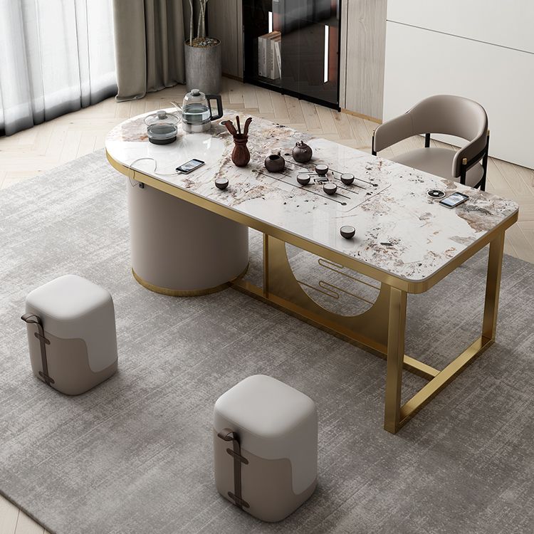 Modern Open Back Arm Chair Metal and Faux Leather Dining Chair Clearhalo 'Dining Chairs' 'Dining Tables & Seating' 'dining_chair' 'furn' 'furn_dining_chair' 'Furniture' 'Kitchen & Dining Furniture' 1200x1200_9fa294eb-e24d-4a06-9f00-99af858280ab