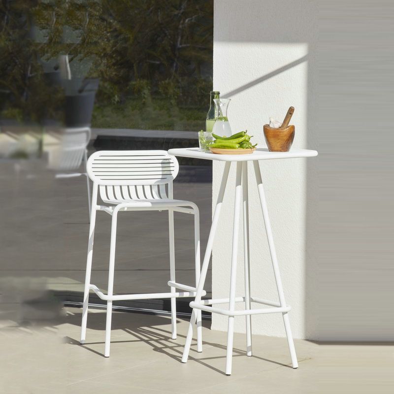 Mesa de barra cuadrada industrial Juego de 1/2 piezas de mostrador con taburetes altos de hierro