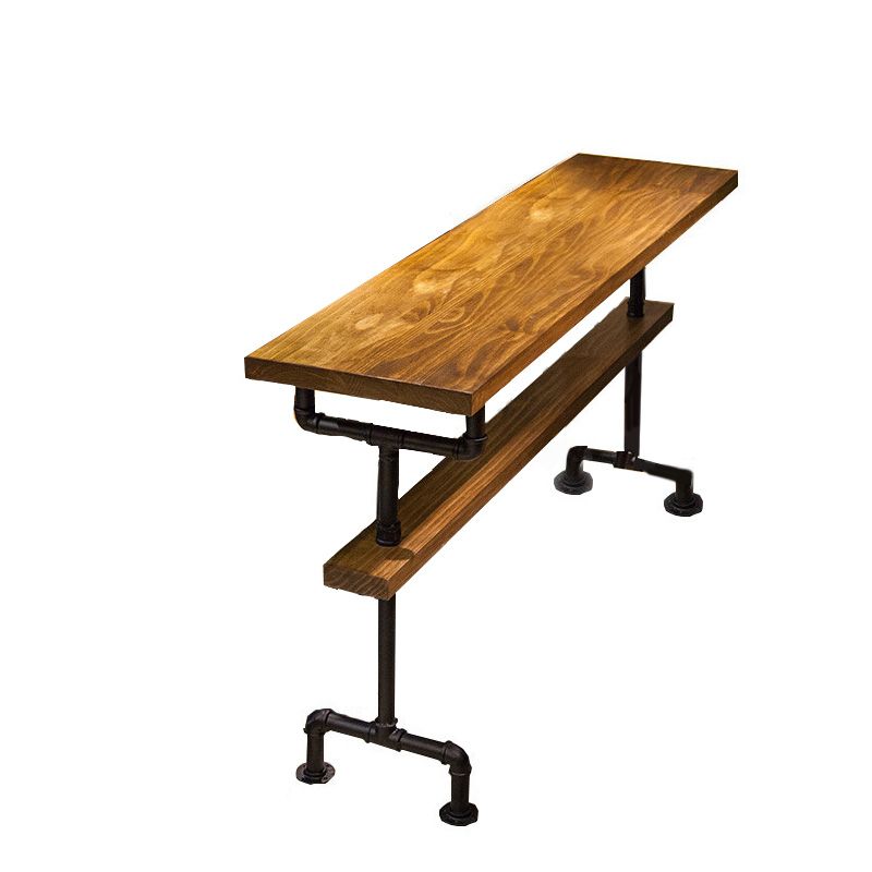 Mesa de bar moderna con altura de pub, mesa de bar rectangular con base negra