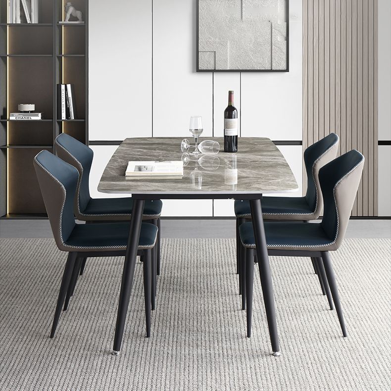 Minimalist Style Dining Table Set with Rectangle Shape Table and Upholstered Chairs Clearhalo 'Dining Room Sets' 'Dining Tables & Seating' 'dining_room_set' 'furn' 'furn_dining_room_set' 'Furniture' 'furniture_dining_room_set' 'Kitchen & Dining Furniture' 'kitchen&dining_furn' 'kitchen' 1200x1200_9fa8b4fa-e2ae-41d8-a7db-8a0902d2f6f1