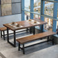 Solid Wood Brown Dining Table Industrial Sled Base Dining Table Clearhalo 'Dining Tables & Seating' 'Dining Tables' 'dining_table' 'furn' 'furn_dining_table' 'Furniture' 'furniture_dining_table' 'Kitchen & Dining Furniture' 1200x1200_9faa7274-1607-4c18-afcb-4033ace5e821