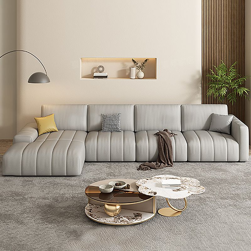 Le macchie scandinave-resistenti per il soggiorno del braccio quadrato di divano e chaise