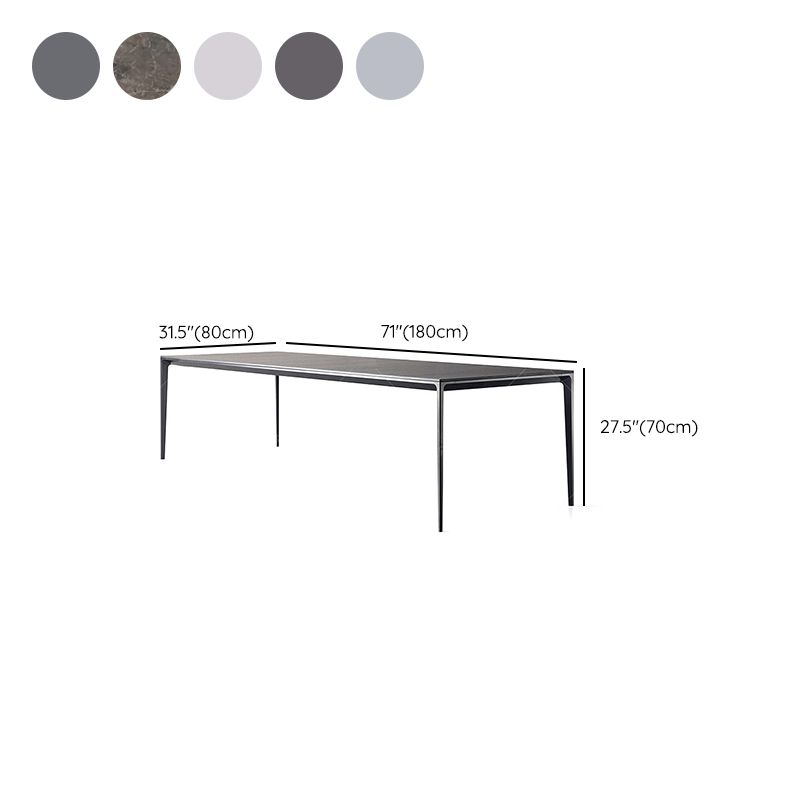 Mid-Century Dining Room Table Rectangle Stone Dinette Table for Home Clearhalo 'Dining Tables & Seating' 'Dining Tables' 'dining_table' 'furn' 'furn_dining_table' 'Furniture' 'Kitchen & Dining Furniture' 1200x1200_9fac1e64-a6ca-4fe9-8ffc-162544a5f69f