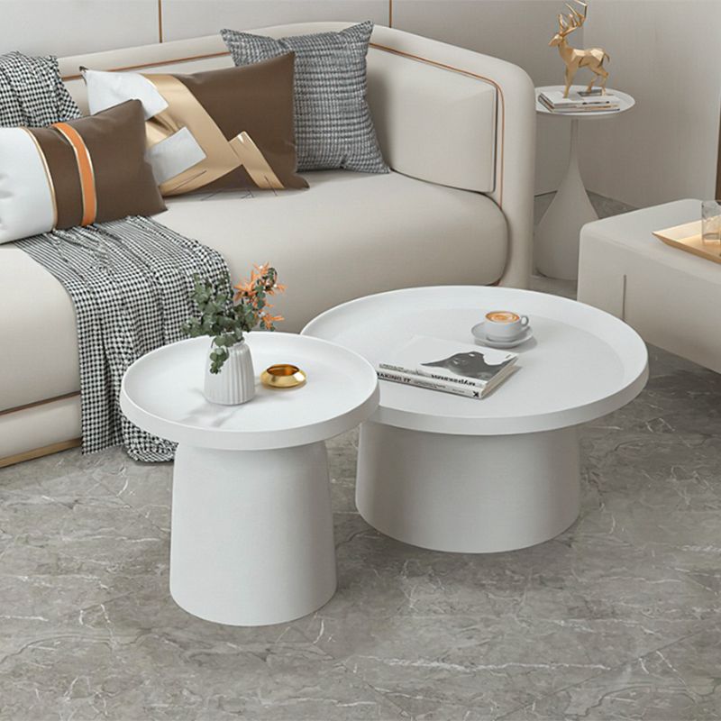 Mid-Century Iron Coffee Table Pedestal Round Tray Top Cocktail Table Set Clearhalo 'Coffee & Accent Tables' 'Coffee Tables' 'coffee_tables' 'furn' 'furn_coffee_tables' 'Furniture' 'Living Room Furniture' 1200x1200_9fac41a8-a85f-40a6-8cef-ac0dbf9ade2d