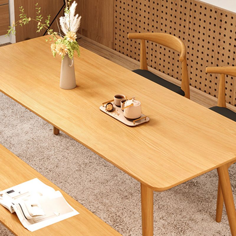 Natural Solid Wood Dining Table Rectangle Dining Table for Dining Room