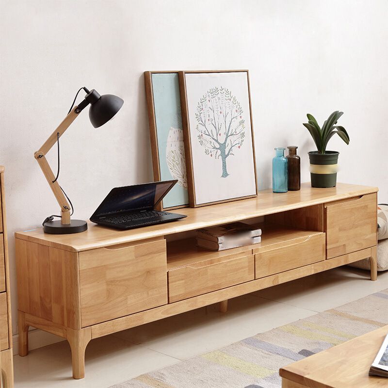 Modern Style Solid Wood TV Stand 19.69-inch Height TV Console with Drawers Clearhalo 'furn' 'furn_tv_stands_entertainment_centers' 'Furniture' 'Living Room Furniture' 'TV Stands & Entertainment Centers' 'TV Stands & Media Storage Furniture' 'tv_stands_entertainment_centers' 1200x1200_9fadaa16-5dd2-4243-bfe4-c2ab67a6bd16