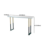 Glam Style Rectangle Bar Table Solid Wood Bar Dining Table for Home