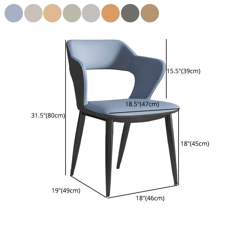 Minimalist Design Arm Open Back Side Chairs Faux Leather Side Chair Clearhalo 'Dining Chairs' 'Dining Tables & Seating' 'dining_chair' 'furn' 'furn_dining_chair' 'Furniture' 'furniture_dining_chair' 'Kitchen & Dining Furniture' 1200x1200_9fafcb87-33e5-4736-8fde-c6c726a829ff