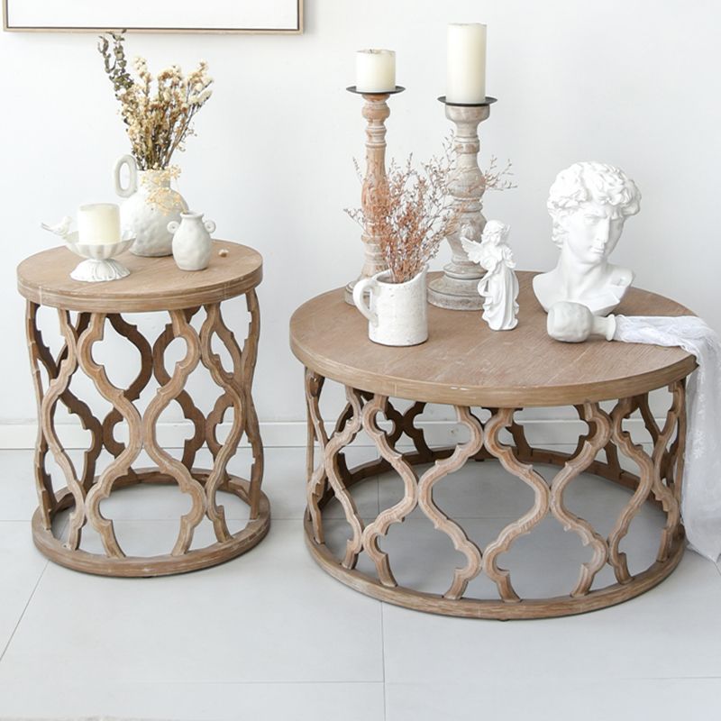 Rustic Style Antique Pedestal Coffee Table Round Wood Cocktail Table Clearhalo 'Coffee & Accent Tables' 'Coffee Tables' 'coffee_tables' 'furn' 'furn_coffee_tables' 'Furniture' 'furniture_coffee_tables' 'Living Room Furniture' 1200x1200_9fb14e81-d273-444a-83aa-6a0620bf4f3c