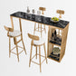 Set tavolo da bar moderno Set da bar rettangolare in finto marmo da 1/2/3/5/7 pezzi per interni