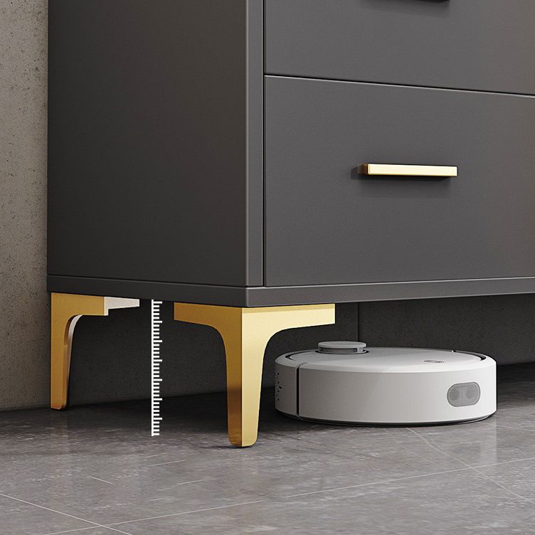 Modern Engineered Wood Sideboard Adjustable Shelving Server with Stone for Dining Room Clearhalo 'buffet_sideboard' 'Buffets & Sideboards' 'furn' 'furn_buffet_sideboard' 'Furniture' 'furniture_buffet_sideboard' 'Kitchen & Dining Furniture' 1200x1200_9fb24750-987e-4fab-b413-068a3dd45d5b