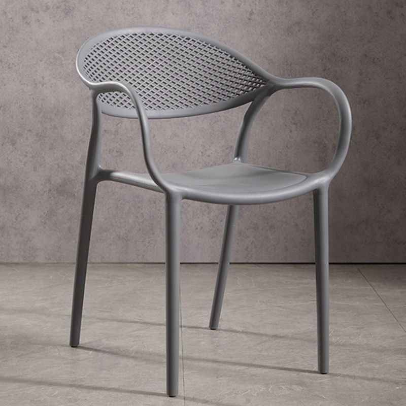 Scandinavian Plastic Arm Chair Open Back Kitchen Dining Room Chair Clearhalo 'Dining Chairs' 'Dining Tables & Seating' 'dining_chair' 'furn' 'furn_dining_chair' 'Furniture' 'Kitchen & Dining Furniture' 1200x1200_9fb3b152-be4e-4059-ae27-12f3cb2ed718