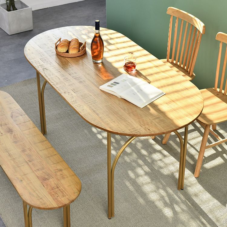 Contemporary Solid Wood Khaki Dining Table Oval Shape Standard Dining Table for Kitchen Clearhalo ' dining_table' 'Dining Tables & Seating' 'Dining Tables' 'furn' 'furn_dining_table' 'Furniture' 'furniture_dining_table' 'Kitchen & Dining Furniture' 'kitchen&dining_furn' 'kitchen' 'kitchen_dining_table' 1200x1200_9fb3b84b-8b9a-40cc-8b27-522f8283204e