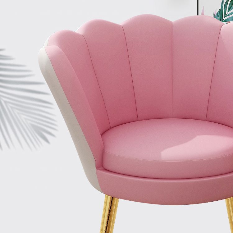 Scandinavian Style Metal Dining Chair Home Armless Cushion Crown Top Back Single Chair Clearhalo ' kitchen&dining_furn' 'Dining Chairs' 'Dining Tables & Seating' 'dining_chair' 'furn' 'furn_dining_chair' 'Furniture' 'furniture_dining_chair' 'Kitchen & Dining Furniture' 'kitchen' 1200x1200_9fb3c147-20c1-41f1-a899-426431e922e5