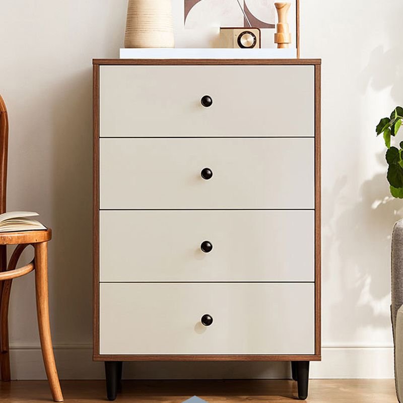 Modern 35.8" Tall Simple Accent Chest 4 Drawers Wood Storage Cabinet