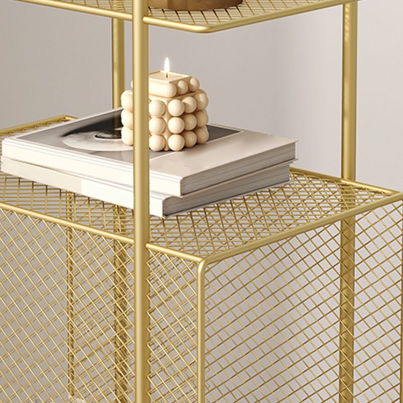 Metalen glamour bed nachtkastje open opbergpoten inbegrepen nachttafel planken