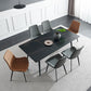 Rectangle Industrial Stone Table Standard Height Kitchen Table with 4 Legs