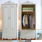 French Country Wardrobe White Colour Solid Wood Wardrobe Closet with Drawers