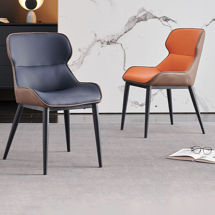 Silla de comedor contemporánea sillas laterales de comedor con patas de metal