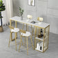 Rectangular Bar Table Set Glam 1/2/3/5 Pieces Bar Table and Stools for Dining Room Clearhalo 'Bar Furniture' 'furn' 'furn_home_bar_bar_sets' 'Furniture' 'Home Bars & Bar Sets' 'home_bar_bar_sets' 'Kitchen & Dining Furniture' 1200x1200_9fb7272a-505f-44b5-9e7f-f696f1f3996f