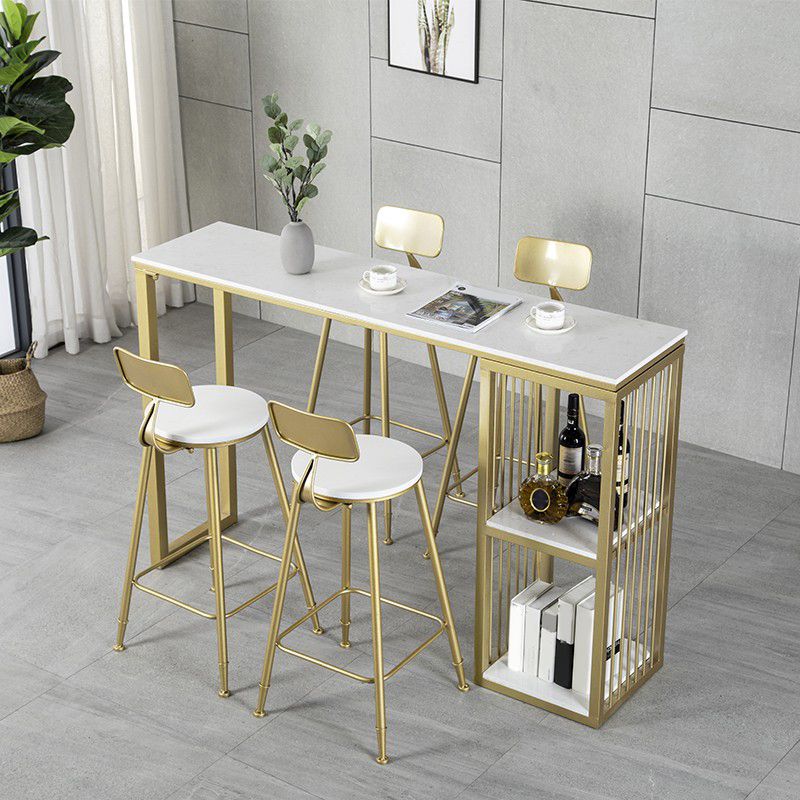Rectangular Bar Table Set Glam 1/2/3/5 Pieces Bar Table and Stools for Dining Room Clearhalo 'Bar Furniture' 'furn' 'furn_home_bar_bar_sets' 'Furniture' 'Home Bars & Bar Sets' 'home_bar_bar_sets' 'Kitchen & Dining Furniture' 1200x1200_9fb7272a-505f-44b5-9e7f-f696f1f3996f