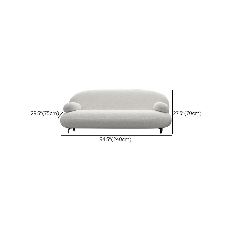 Moderne 27,55 "H weiße Wolle Kissen Top Arm Sofa für Wohnzimmer