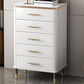 Glam White Vertical Stone Storage Chest Bedroom Chest with Drawers