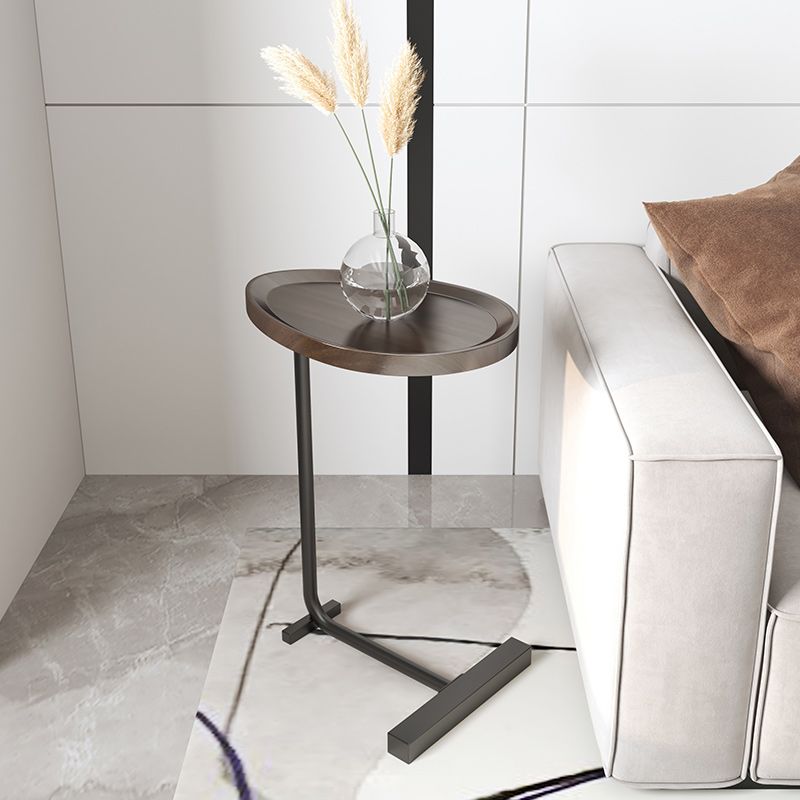 モダンスタイルのカクテルテーブル人工木製テーブルメタルアイアンベースコーヒーテーブル