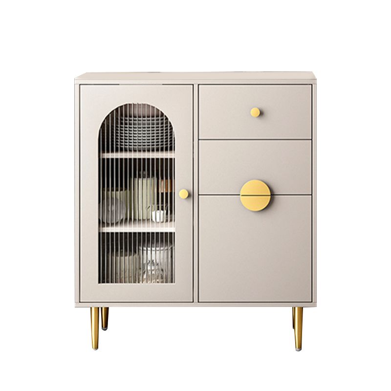 Armario de puertas de vidrio de buffet de aparador moderno con luces LED