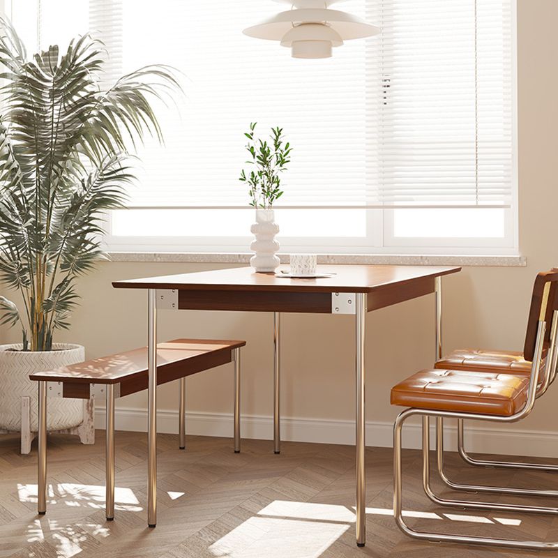 Simple Solid Wood Dining Table Brown Standard Dining Table for Kitchen Clearhalo ' dining_table' 'Dining Tables & Seating' 'Dining Tables' 'furn' 'furn_dining_table' 'Furniture' 'furniture_dining_table' 'Kitchen & Dining Furniture' 'kitchen&dining_furn' 'kitchen' 'kitchen_dining_table' 1200x1200_9fbcbc43-1979-4b9e-a965-0c0ab1d76059