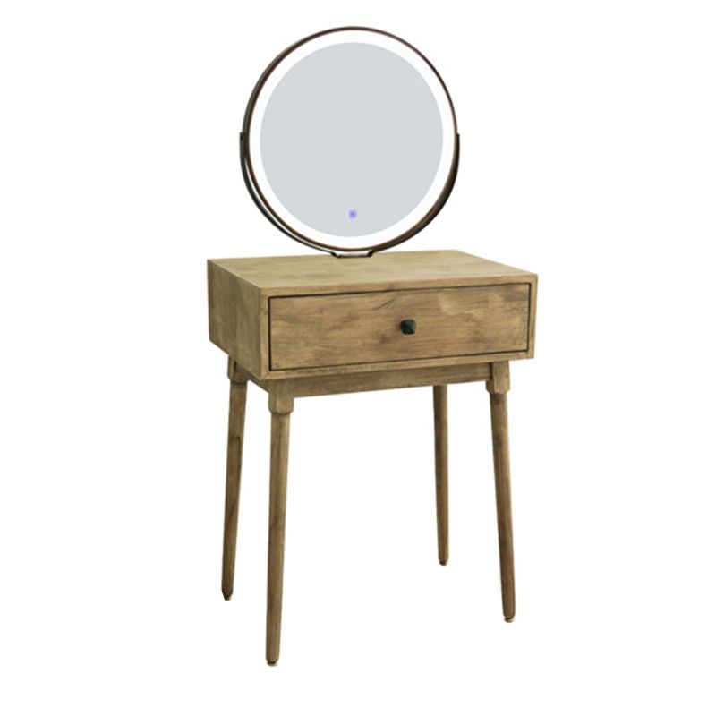 Scandinavian with Drawer Natural Lighted Mirror Bedroom Make-up Vanity Clearhalo 'Bedroom Furniture' 'furn' 'furn_makeup_vanities' 'Furniture' 'Makeup Vanities' 'makeup_vanities' 1200x1200_9fbd0835-23ed-4222-b17a-d54f96f7cce1